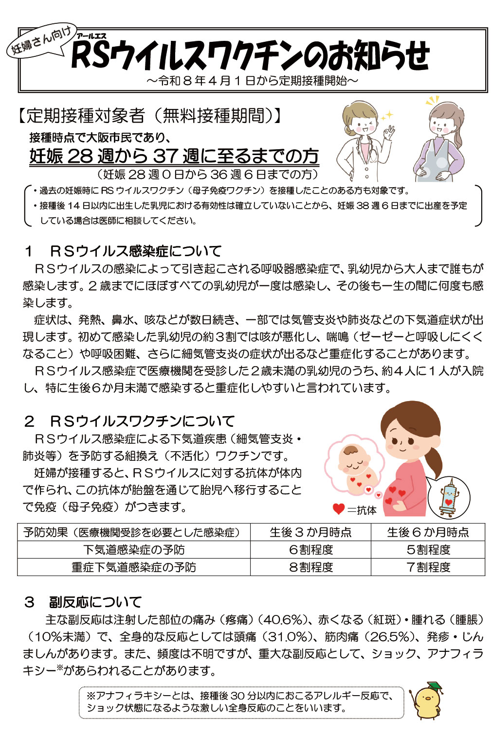 RSウィルスワクチンのお知らせ